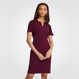 Ann Taylor Elegant Burgundy Dress Size 0 Petite